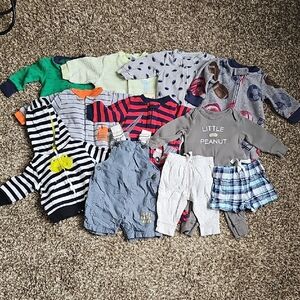 Carter's Baby Boy Clothing Bundle with Various Colors And Patterns Size 3 Months